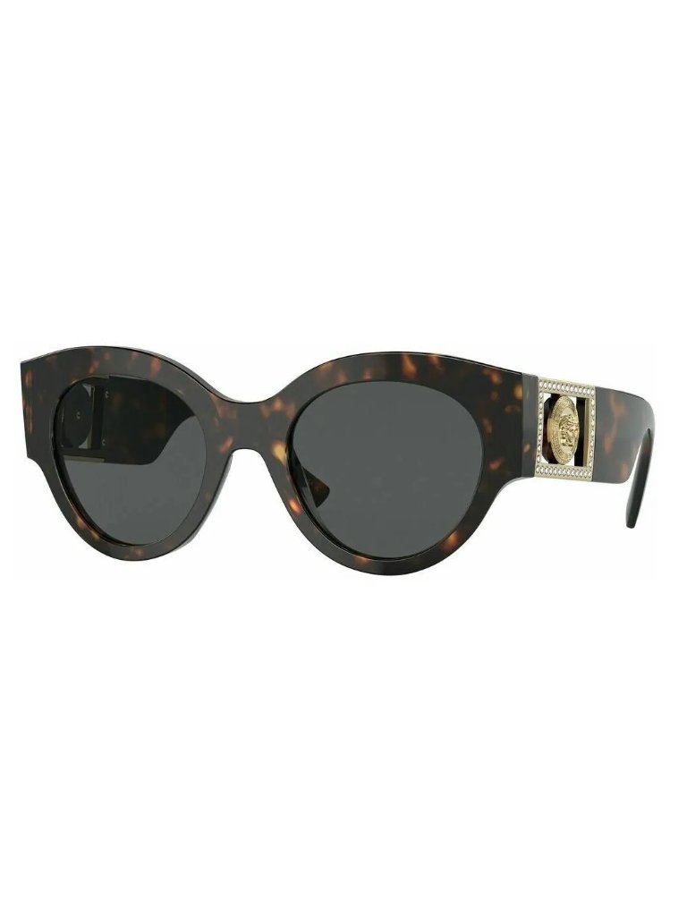 New Versace Women's Sunglasses Ve4438b 108/87 Round Ve4438-B Havana